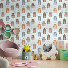 Imagem de Papel De Parede Adesivo Ursinhos N09098 Rolo 0,58X3M