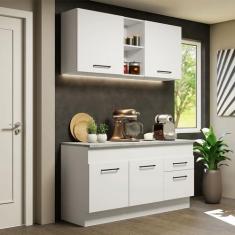 Imagem de Cozinha Compacta Madesa Agata 150001 com Armário e Balcão (com Tampo) - Branco