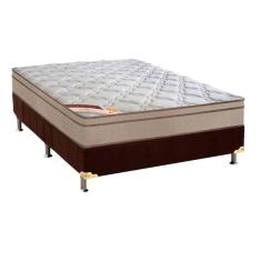 Imagem de Cama Box Casal: Colchão Molas Castor Bonnel Revolution + Base Crc Suede Marrom(138X188)