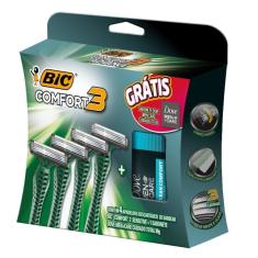 Imagem de Kit 4 Aparelhos Bic Comfort 3 Sensitive + 1 Sabonete Dove Men + Care Cuidado Total 90g