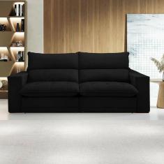 Imagem de Sofá Retrátil e Reclinável Martinho 250cm Preto