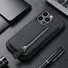 Imagem de Carteira com zíper capa de telefone de couro para iPhone 14 Plus 13 12 Mini 11 Pro Max X XS XR 8 7 6 6S SE 2020 bolsa porta-cartão capa, preto, para iphone 13mini