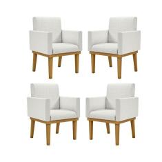 Imagem de Kit 04 Cadeiras Escritório Reforçadas Recepção Luxo Bege