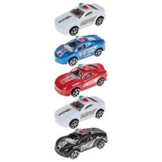 Imagem de Conjunto 5 Mini Carrinhos De Brinquedo Policia Puxa E Solta - Art Brin