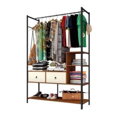 Imagem de Guarda Roupa Closet Industrial Modulado Mazzaro - Canela/off white