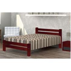 Imagem de Cama Queen Size Piazza De Madeira Maciça Angelim Pedra/Tauari - Cor Mo