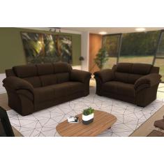 Imagem de Conjunto Sofá Windsor Velut Marrom 3 E 2 Lugares 2,04M E 1,59M - King