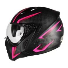 Imagem de Capacete Moto Fechado Peels Mirage Storm Preto Fosco e Rosa Masculino 