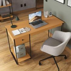 Imagem de Mesa Escrivaninha Criare 1 Gaveta Preto/Natural - Art Panta