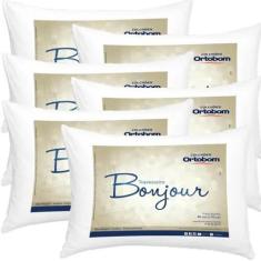 Imagem de Kit Travesseiro Bonjour Ortobom - Kit com 6 Unidades 50x70 - Fibra Sil