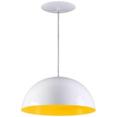 Imagem de Pendente Meia Lua 34cm Luminária Alumínio  Brilhante C/  - Rei da Iluminação