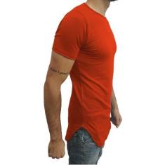 Imagem de Camiseta Longline Oversized Básica Slim Lisa Manga Curta tamanho:p;cor: