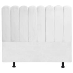 Imagem de Cabeceira Nuvem Cama Box King 195 cm Alanis Suede Branco