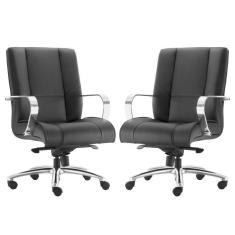 Imagem de Kit 02 Cadeiras Escritório New Onix F02 Preto