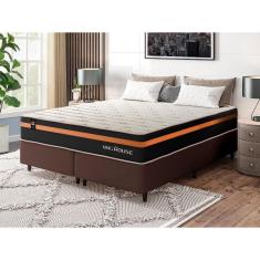 Imagem de Conjunto Cama Box c/ Molas Ensacadas Sirius Preto Queen 158x198x65