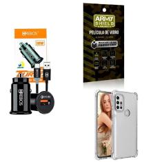 Imagem de Kit Carregador Veicular + Capinha Motorola G30 + Película 3D