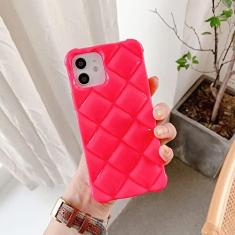 Imagem de Capa de telefone 3D Candy Color Luxury Diamond Lattice para iPhone 11 12 13 Pro X XR XS Max 7 8 Plus Capa Traseira Simples e Fofa, Rosa, para iPhone 11Pro Max