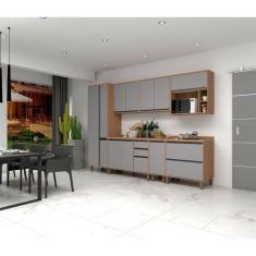 Imagem de Armário de Cozinha Completa com 7 Peças com Tampo Vanilla com Cinza Pu