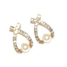 Imagem de Brinco Perolas Lembrancinha Madrinhas Amiga Folheado Ouro