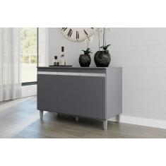 Imagem de Balcão De Cozinha C/ Tampo Manu 120cm Cor Cinza - Ajl Móveis