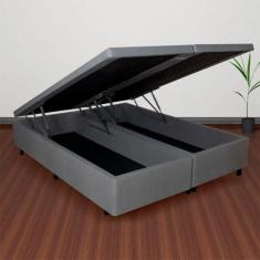 Imagem de Cama Box Baú King 193x203cm em Courino Cinza