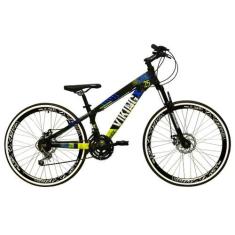 Imagem de Bicicleta Aro 26 Vikingx Tuff Preto/Verde 21V Alumínio Câmbios Shimano
