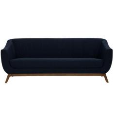 Imagem de Sofá 3 Lugares Athenas, Preto Base Madeira Larbelle Moveis - Larbelle