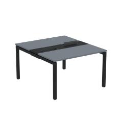 Imagem de Mesa Plataforma Dupla com Pé de Aço para Coworking 160X140/2P PDC16/14/2P Grafito/Preto