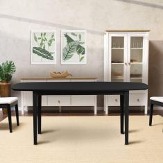 Imagem de Mesa Oval 6 Lugares 1,6m Tampo MDF Tiê CabeCasa MadeiraMadeira Preto