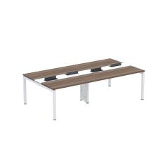 Imagem de Mesa de Plataforma Dupla para 4 Pessoas Corporativa 130X140/4P PDC13/14/4P Walnut/Branco