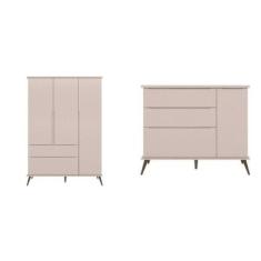 Imagem de Conjunto Quarto Infantil Com Guarda-Roupa 3 Portas E Cômoda Com Sapate