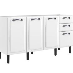 Imagem de Balcão de Cozinha Itatiaia em Aço 4 Portas 2 Gavetas Branco New Premium