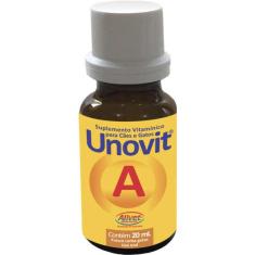 Imagem de Suplemento Vitamínico Alivet Unovit A para Cães e Gatos - 20 mL