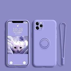 Imagem de Suporte magnético de anel de dedo de silicone líquido para iPhone 14 13 12 11 Pro Mini XR X XS Max 7 8 Plus Se 2020 Capa de telefone, roxo claro, para iPhone 13 Pro Max