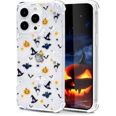 Imagem de ExkatE Capa de telefone moderna de Halloween com estampa de morcego fantasma abóbora gato para iPhone 11 Pro Max, capa de TPU transparente macia à prova de choque para meninos, meninas, adolescentes,