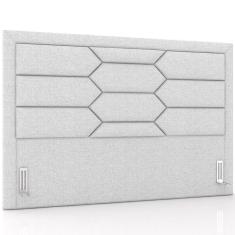 Imagem de Cabeceira Cama Box Casal 140cm Estofada Nora P05 Linho Cinza Claro