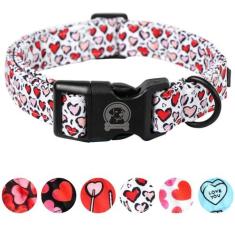 Imagem de Coleira de Dia dos Namorados MR. CHUBBYFACE Love Dog Collar Cute Boy Girl Dog Collars para cães pequenos, médios e grandes