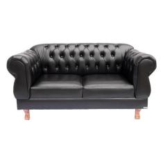 Imagem de Sofá Chesterfield Elisabeth 2 Lugares 1.50M Corano Preto/ recepção, ca