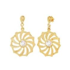 Imagem de Brinco Com Pedra Strass Detalhado Folheado A Ouro 18k