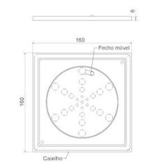 Imagem de Grelha Fecho Caixilho Meber Inox Quadrada 1415 C 15 cm 