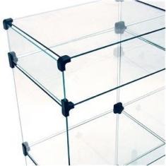 Imagem de Balcão de Atendimento Modulado em Vidro com Rodízios - 9,00 x 1,10 x 0,30