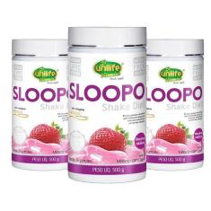 Imagem de Kit 3 Sloopo Shake Diet Com Colageno 400G Sabor Morango Unilife
