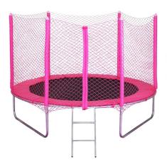 Imagem de Cama Elastica 2,44 Rosa Fechamento Com Ziper - Suporta 162Kg