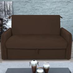 Imagem de Sofá Cama Com Baú 2 Lugares Furbogh Suede Marrom
