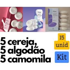 Imagem de Kit 3 Caixas De Sabonete Cereja, Algodão E Camomila - Total 15 Unidade
