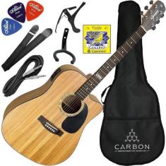 Imagem de Kit Médio Violão Eletroacústico Folk Aço Giannini Gf1d Zw