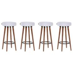 Imagem de Kit 4 Banquetas Moderna Alta Roma Slim Branco 70cm