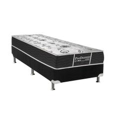 Imagem de Cama Box Solteiro: Colchão Molas Bonnel Probel Prodormir Sleep + Base Crc Suede Black(88X188)
