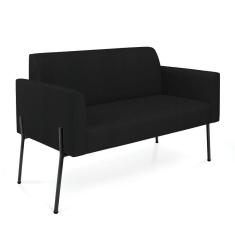 Imagem de Sofá Namoradeira 2 Lugares Pé De Ferro Preto Marisa Linho Preto D03 - D'rossi