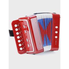 Imagem de Sanfona Acordeon Infantil Instrumento Vermelho Musical 20cm